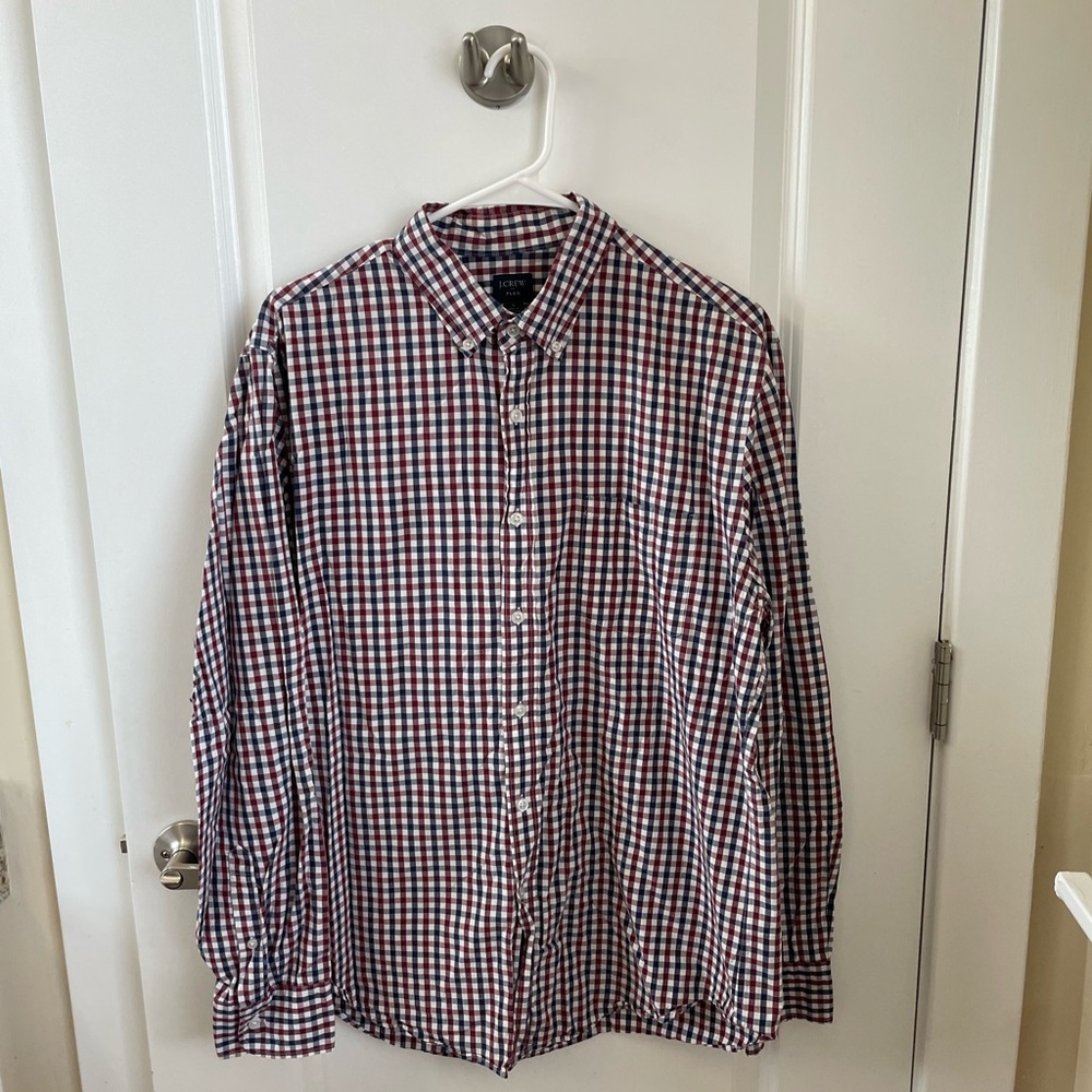 J. Crew Tri-Color Gingham Button Down Shirt